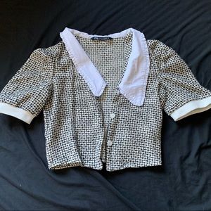 Zara Tweed Cropped Top